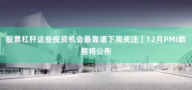 股票杠杆这些投资机会最靠谱下周关注｜12月PMI数据将公布