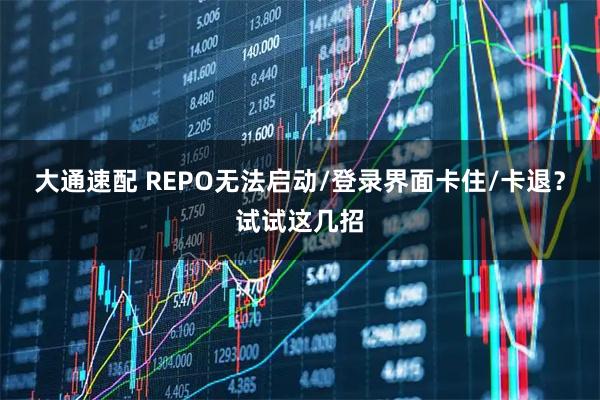 大通速配 REPO无法启动/登录界面卡住/卡退？试试这几招